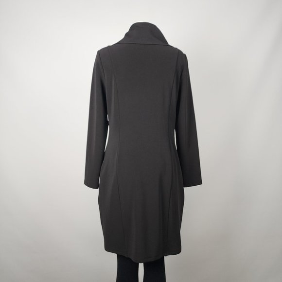 Samuel Dong Black Ribbed Knit Patchwork Zip Up Jacket Size M - Picture 7 of 10